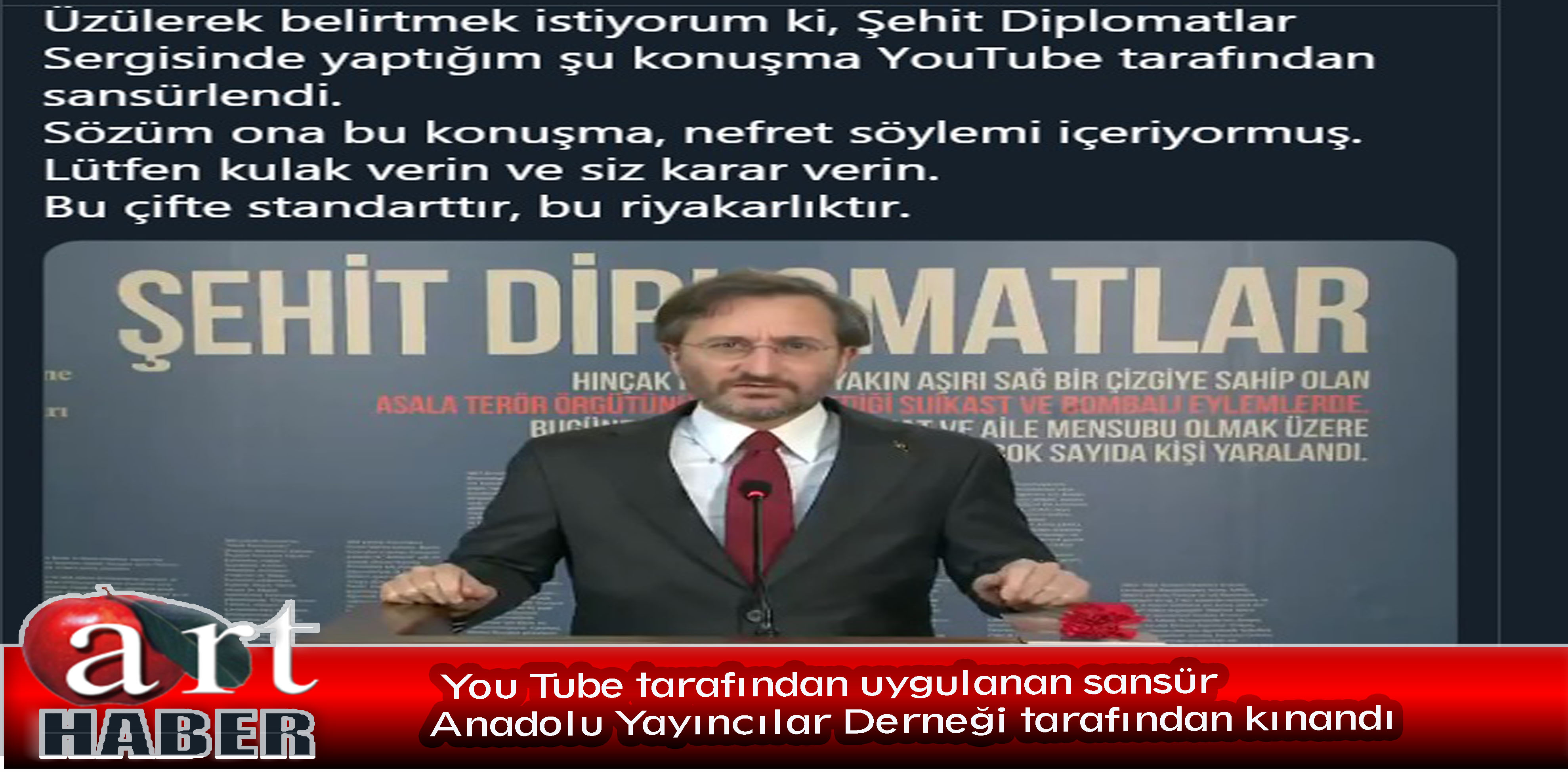 You Tube tarafından uygulanan sansür Anadolu yayıncılar Derneği tarafından kınandı