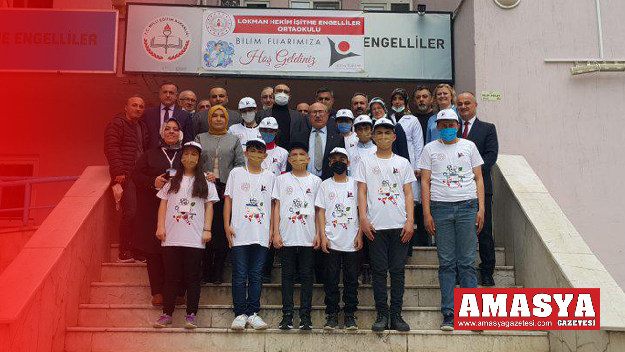 Amasya Lokman Hekim işitme engelliler ortaokulu TÜBİTAK bilim fuarı sergisi gerçekleştirdi